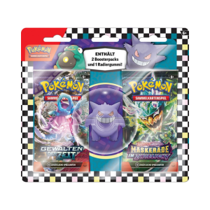 Pokemon Back to School Eraser Blister 2024 (Gengar-Radierer + 2 Booster) (DEUTSCH)